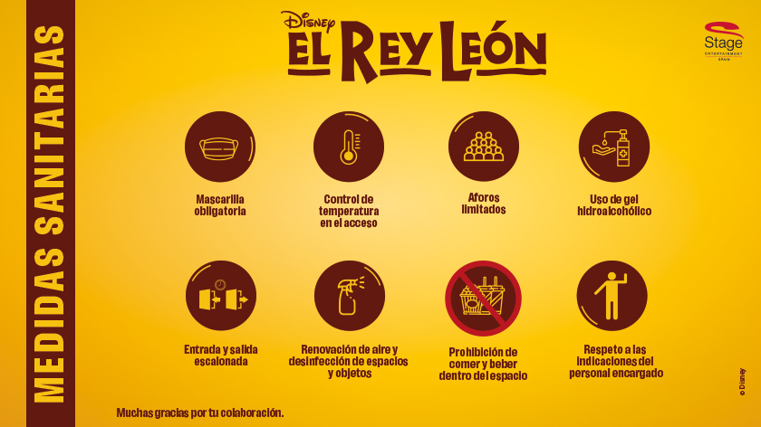 Medidas Sanitarias Exposición El Rey León 10 Años en Madrid